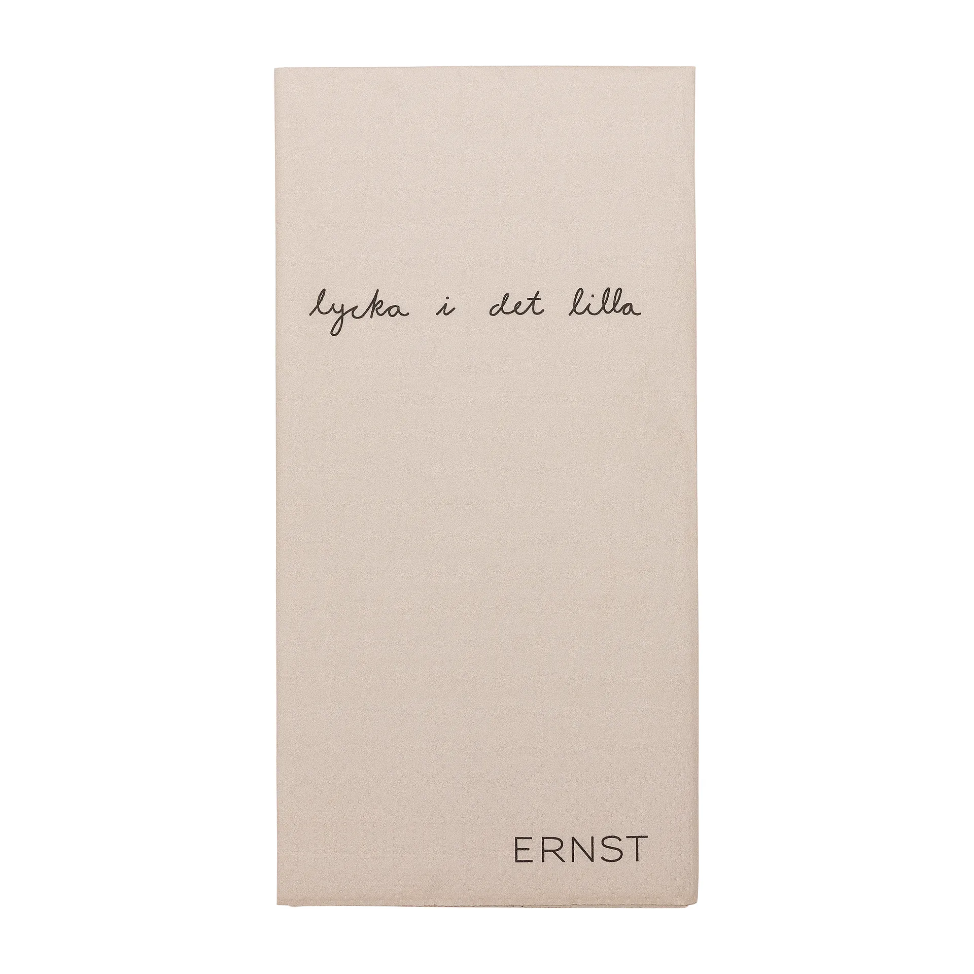 Ernst serviett med sitat Lycka i det lilla 20-pakning, Natur-svart ERNST
