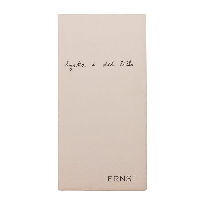 Ernst serviett med sitat Lycka i det lilla 20-pakning - Natur-svart - ERNST