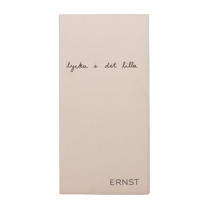 Ernst serviett med sitat &quot;Lycka i det lilla&quot; 20-pakning - Natur-svart - ERNST