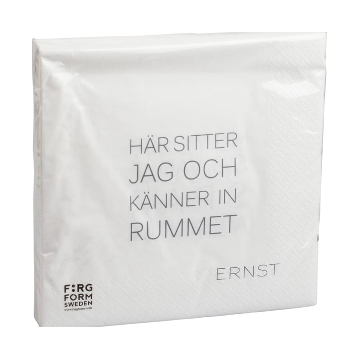 Ernst serviett med sitat Tid-Rum 20-pakning - Hvit - ERNST