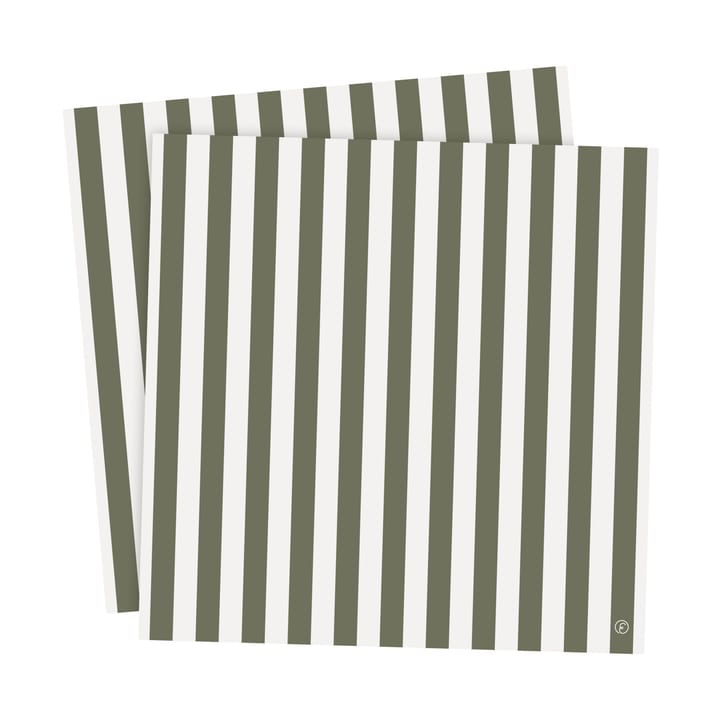 Ernst serviett, stripete 33x33 cm 20 st - Grønn-hvit - ERNST