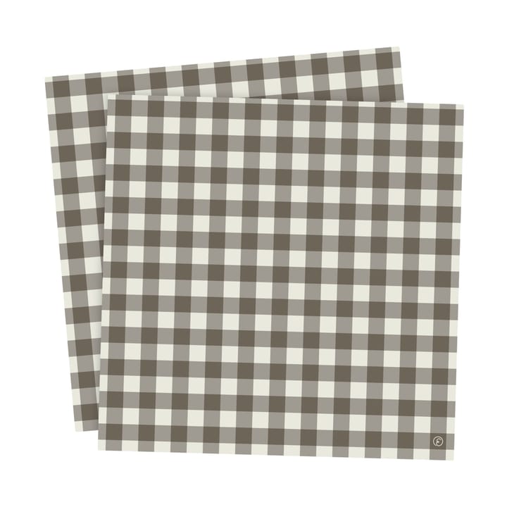 Ernst servietter, rutete 33x33 cm 20 pk - Muldvaro-lysgrå - ERNST