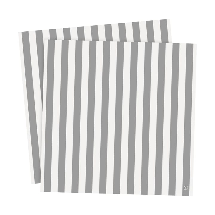 Ernst servietter, stripete 33x33 cm 20 pk - Hvit-grå stripe - ERNST