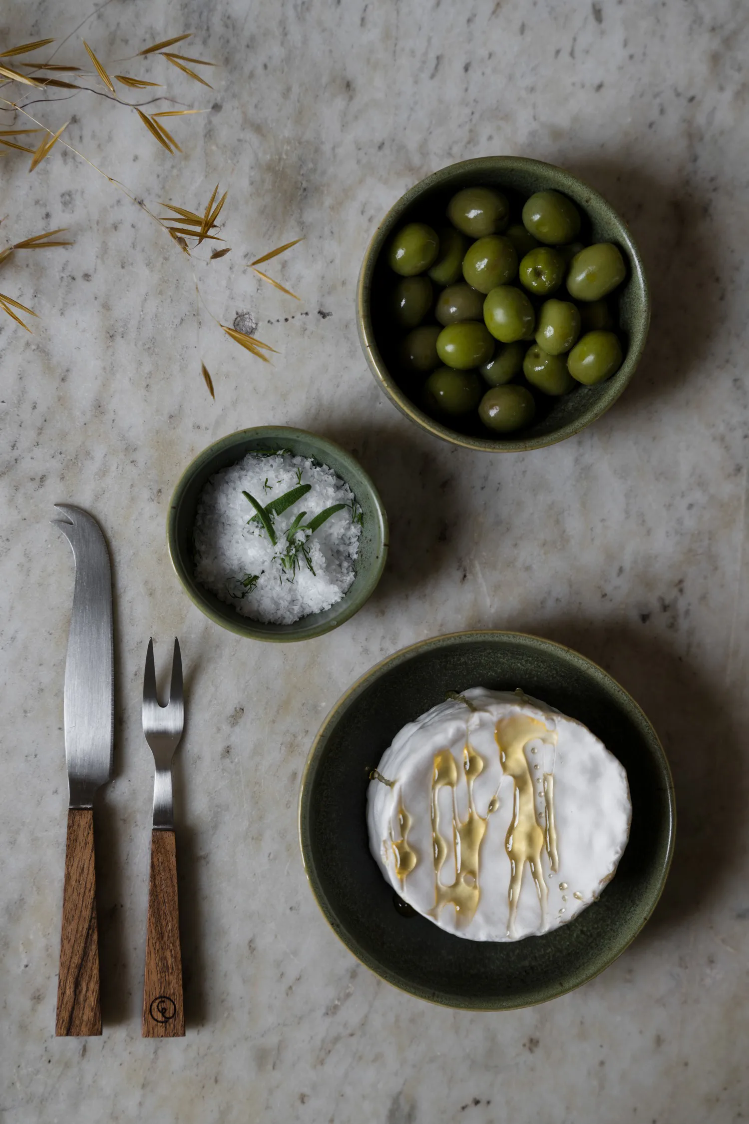 Ernst skål, Grønn-natur bunn, Ø14 cm ERNST