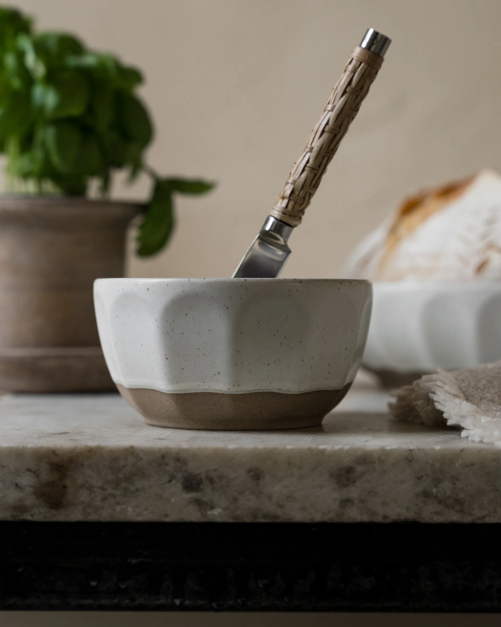 Ernst smørkniv m. flettet håndtak, Sjøgress, 17 cm ERNST