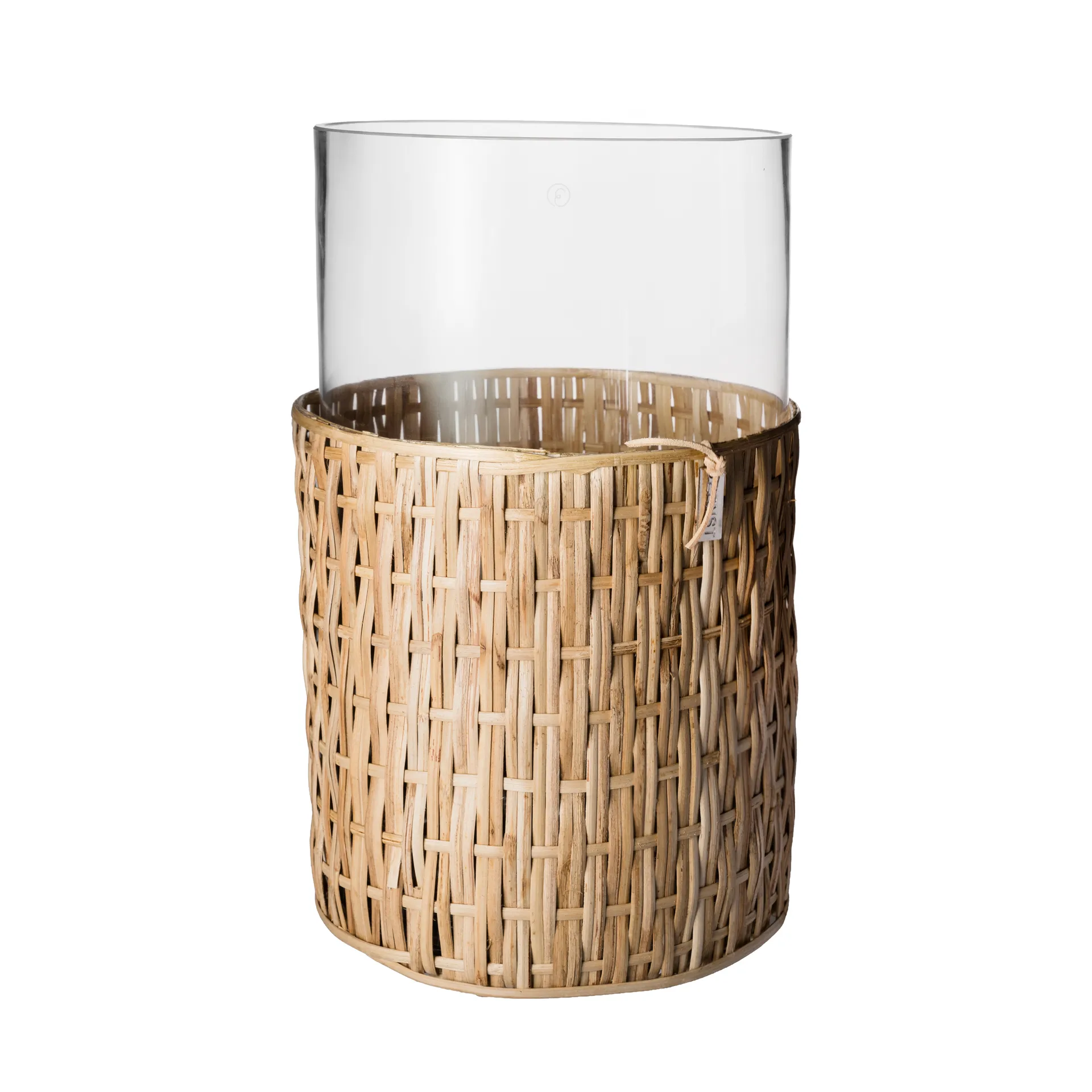 Ernst vase/lykt i kurv, Natur, Ø18x30 cm ERNST