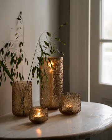 Ernst vase/lykt mønstret - Rav, Ø11x25 cm - ERNST