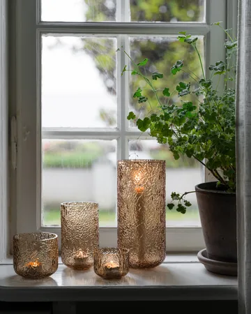 Ernst vase/lykt mønstret - Rav, Ø11x25 cm - ERNST