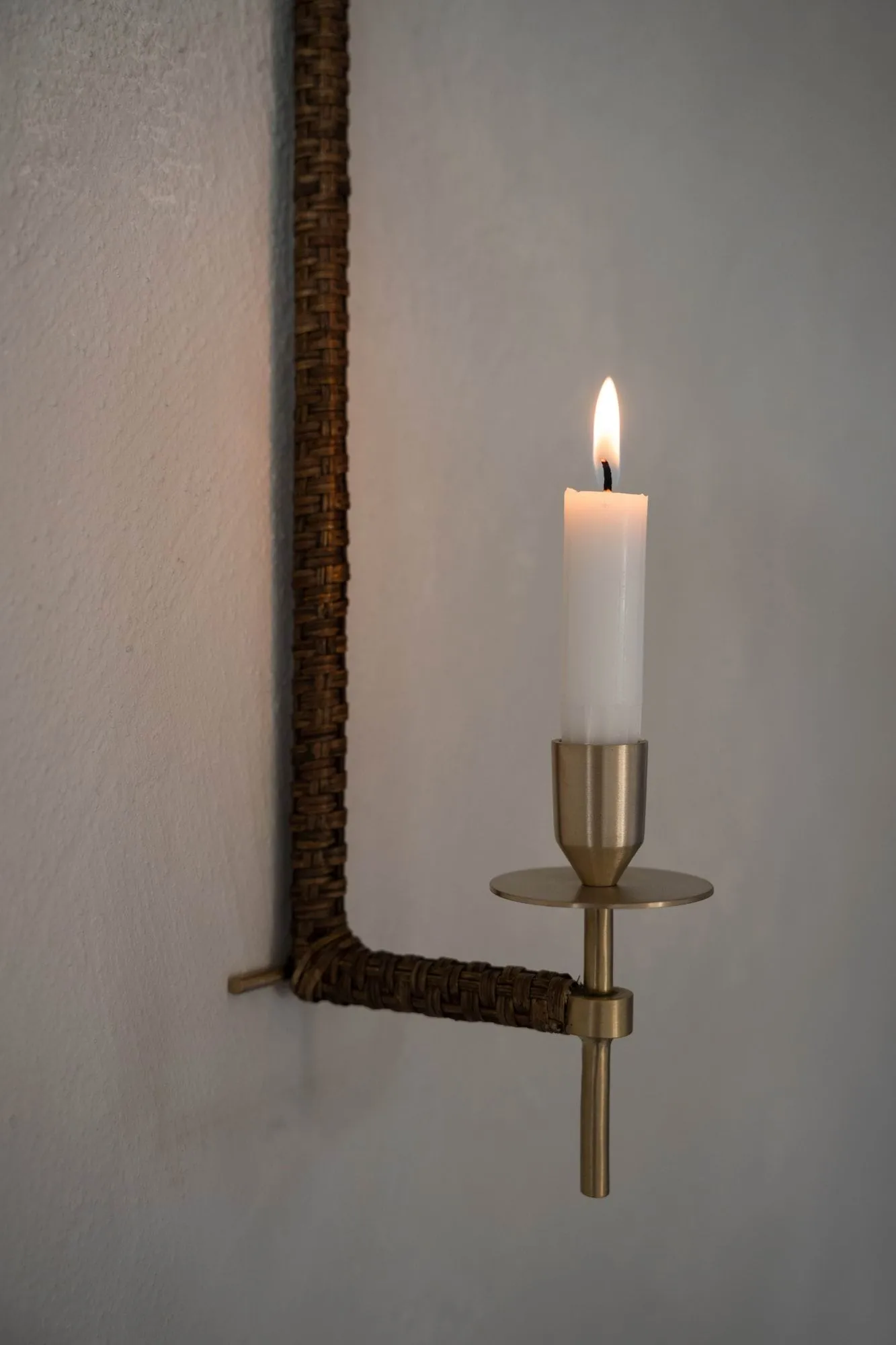 Ernst vegglampett flettet, Messing, 47 cm ERNST
