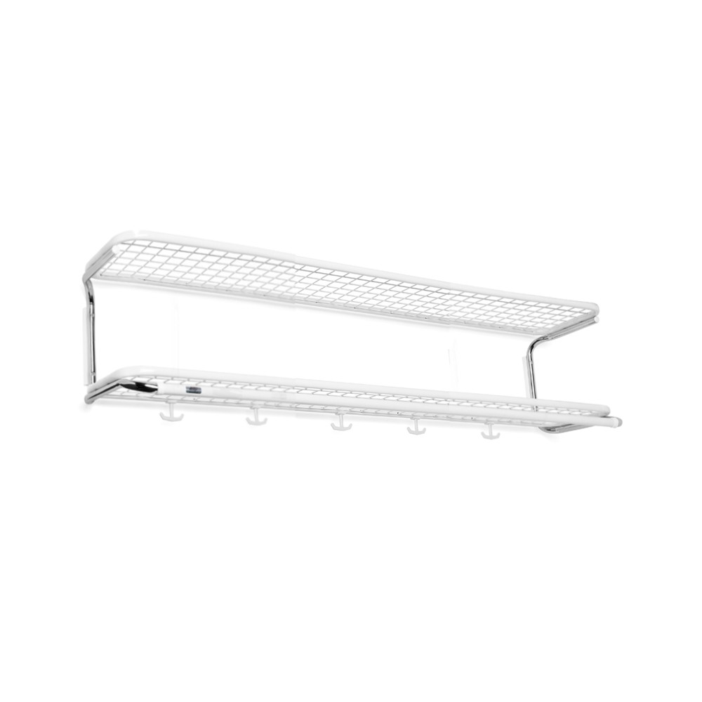 Essem Design Classic 650 hattehylle hvit/krom, 2 nivåer, 120 cm