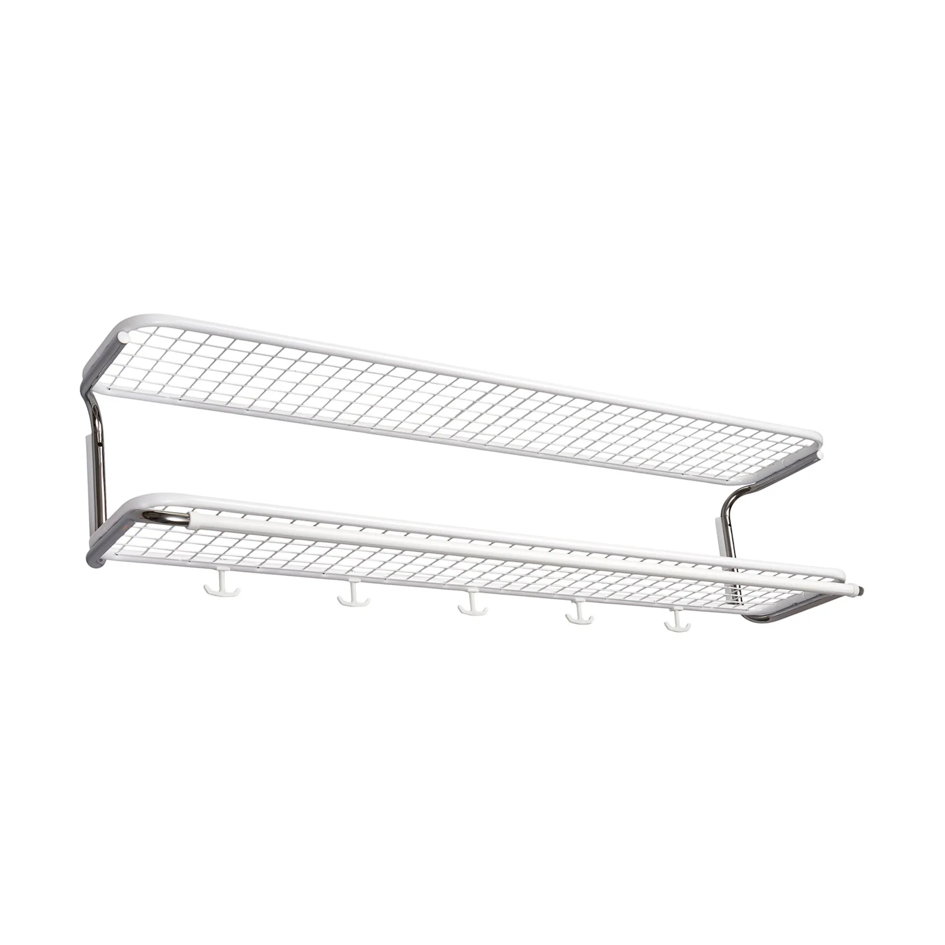 Classic 650 hattehylle, hvit/krom, 2 nivåer, 120 cm Essem Design