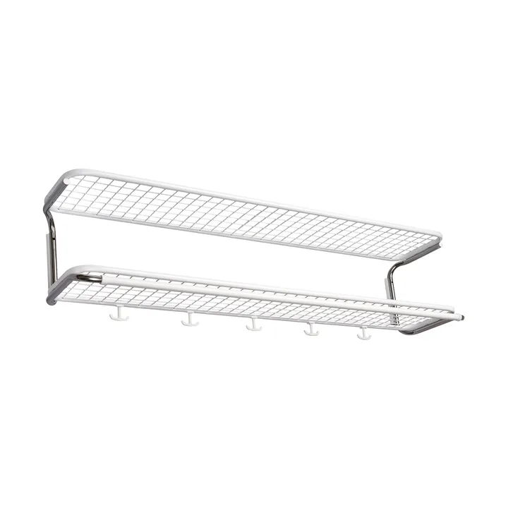 Classic 650 hattehylle - hvit/krom, 2 nivåer, 120 cm - Essem Design