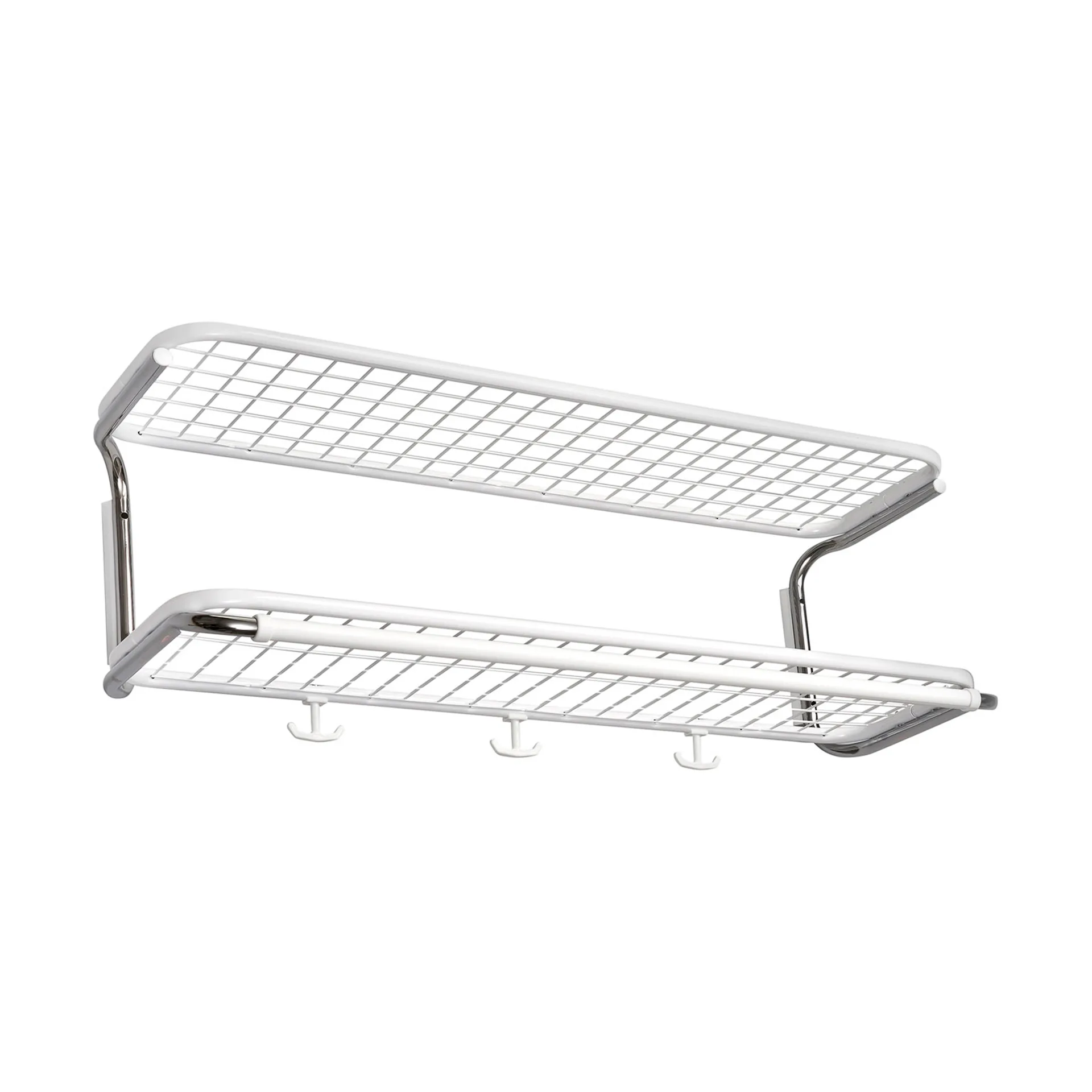 Classic 650 hattehylle, hvit/krom, 2 nivåer, 80 cm Essem Design