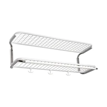 Classic 650 hattehylle - hvit/krom, 2 nivåer, 80 cm - Essem Design