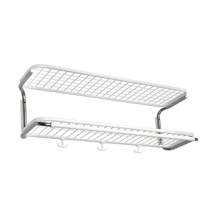 Classic 650 hattehylle - hvit/krom, 2 nivåer, 80 cm - Essem Design