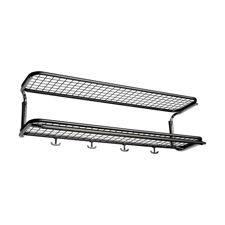 Classic 650 hattehylle - sort/krom, 2 nivåer, 100 cm - Essem Design