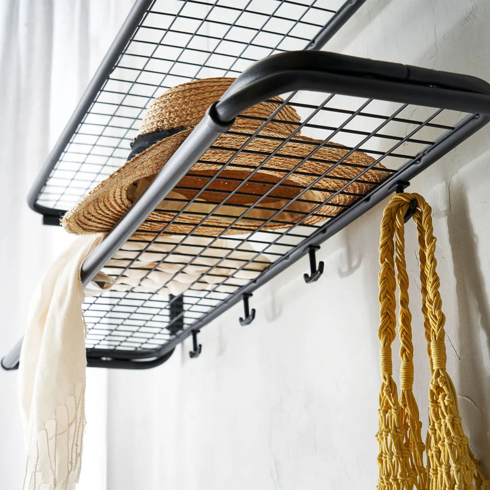 Classic 650 hattehylle, sort/krom, 2 nivåer, 100 cm Essem Design