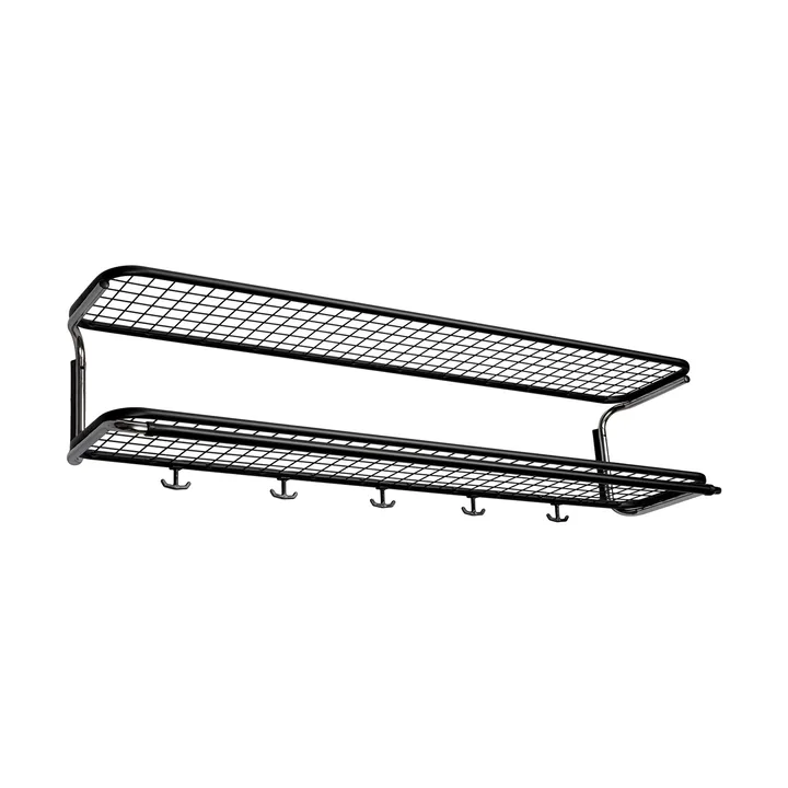 Classic 650 hattehylle - sort/krom, 2 nivåer, 120 cm - Essem Design