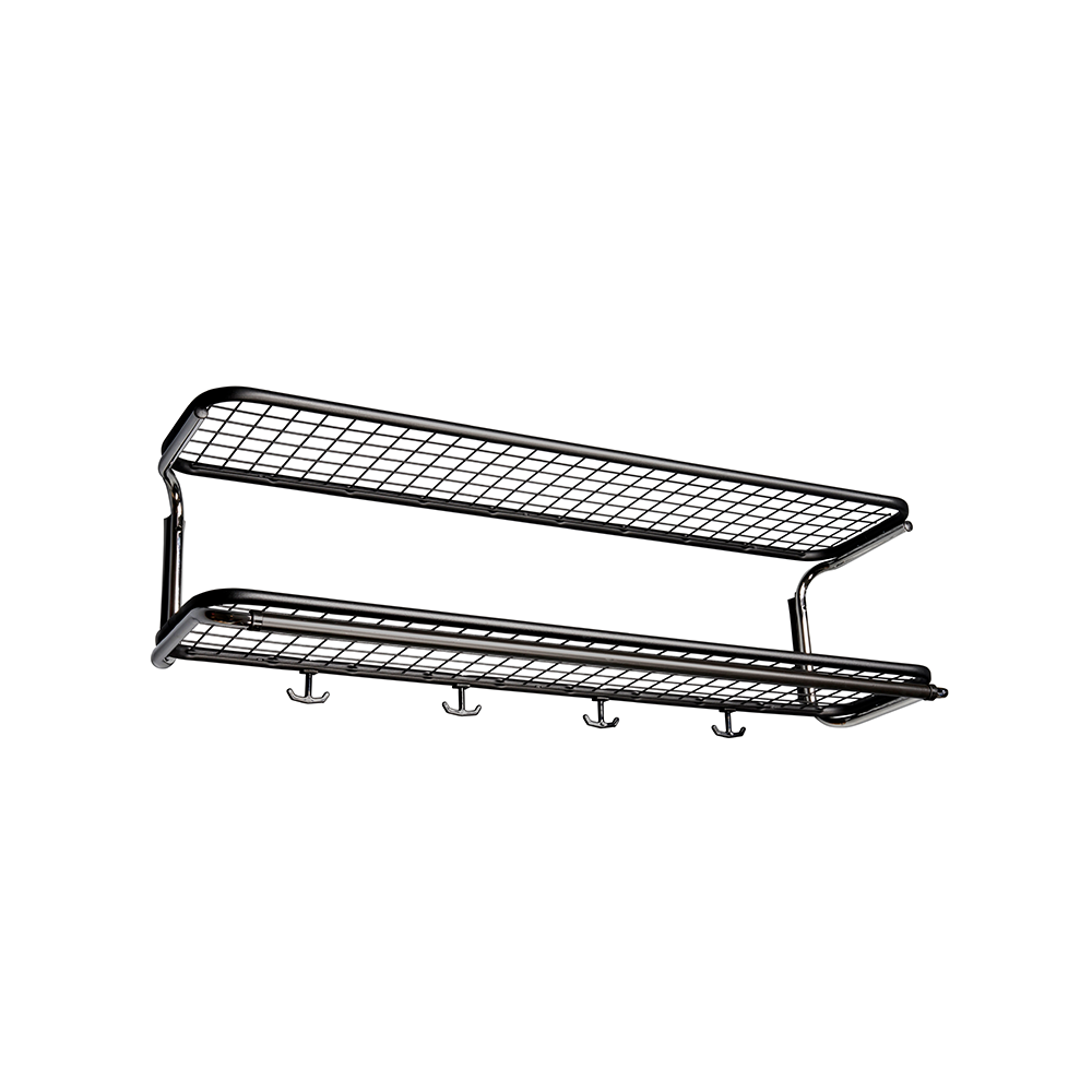 Bilde av Essem Design Classic 650 hattehylle sort/krom 2 nivåer 70 cm