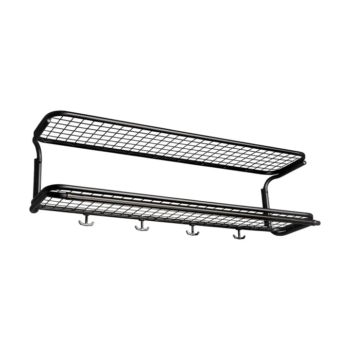 Classic 650 hattehylle - sort/sort, 2 nivåer, 100 cm - Essem Design