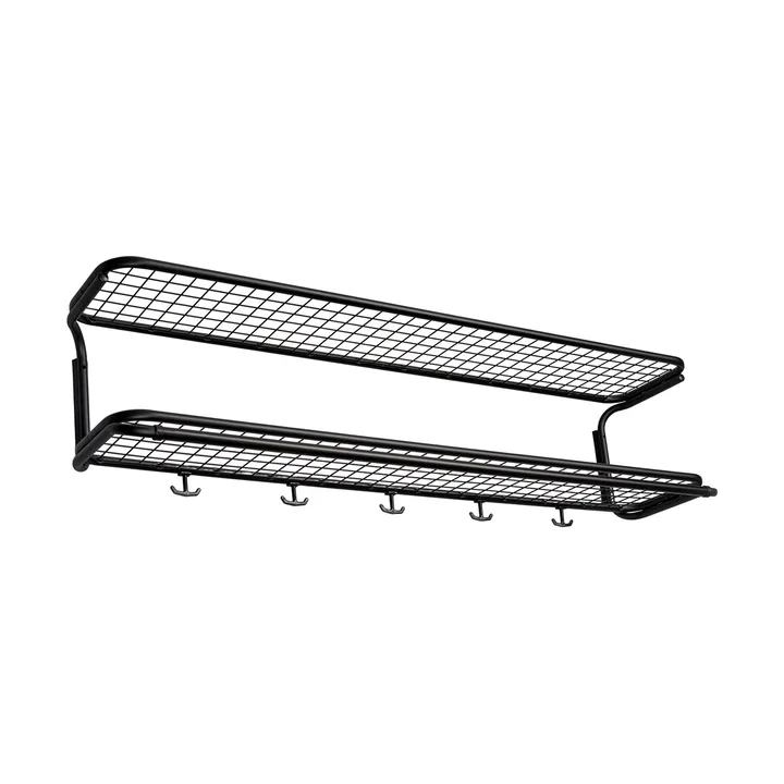 Classic 650 hattehylle - Sort/sort, 2 nivåer, 120 cm - Essem Design