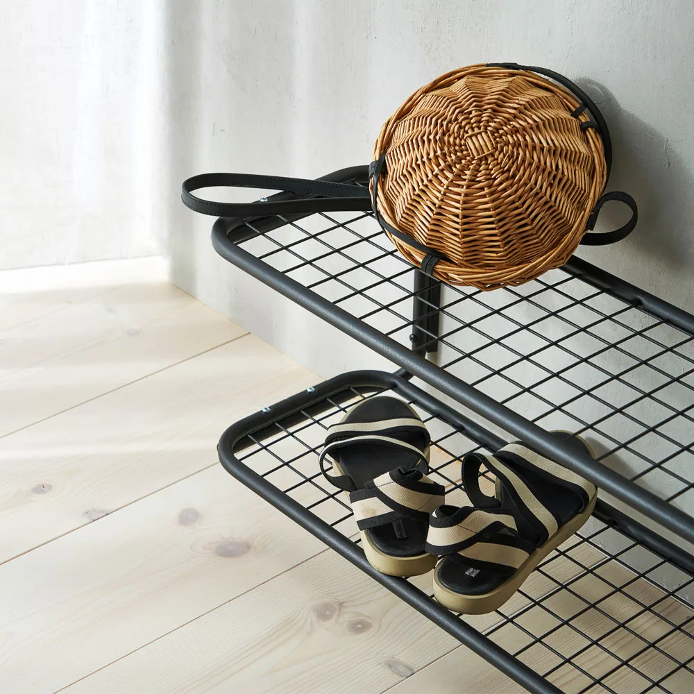 Classic 650 skohylle, hvit/krom, 2 nivåer, 90 cm Essem Design