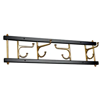 Maxi 4 Dekorativ knaggliste - Svart-messing - Essem Design