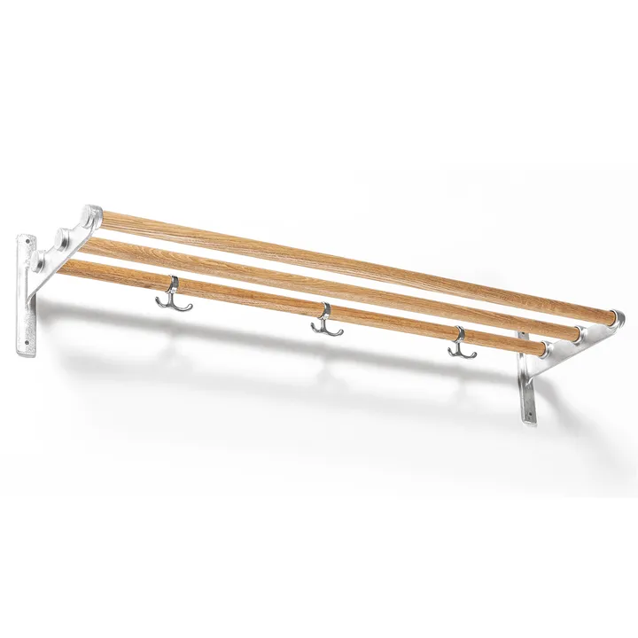 Nostalgi hatt-/skohylle - eik, aluminium - Essem Design