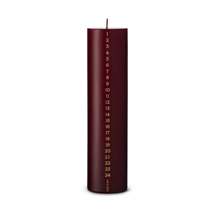 ester & erik kalenderlys 25 cm - 44/2 deep wine - Ester & erik