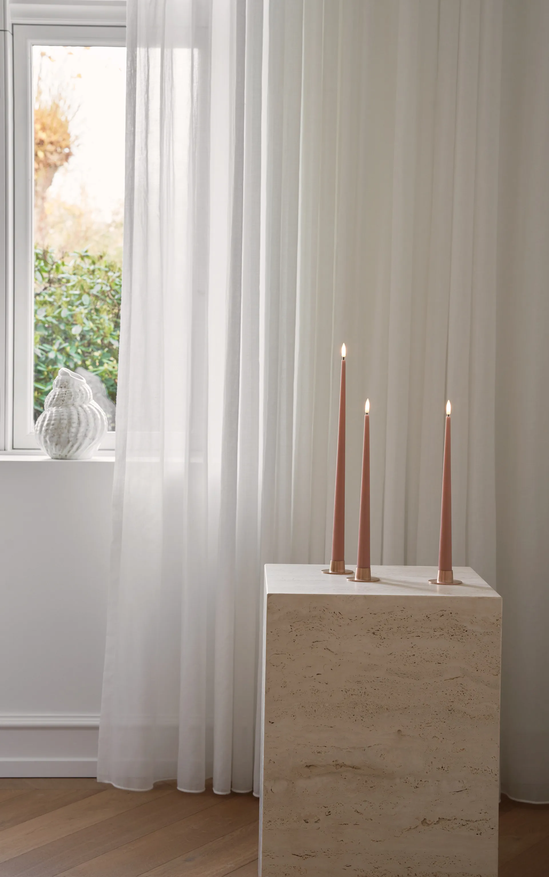 ester & erik kronelys LED 2-pk, 20 Rosy caramel, 40 cm ester & erik