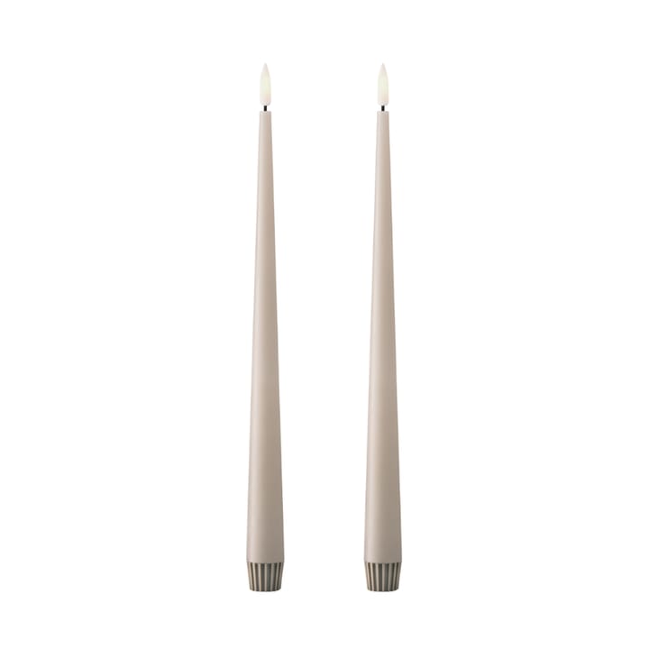 ester & erik kronelys LED 2-pk - 22 Linen Grey , 30 cm - Ester & erik