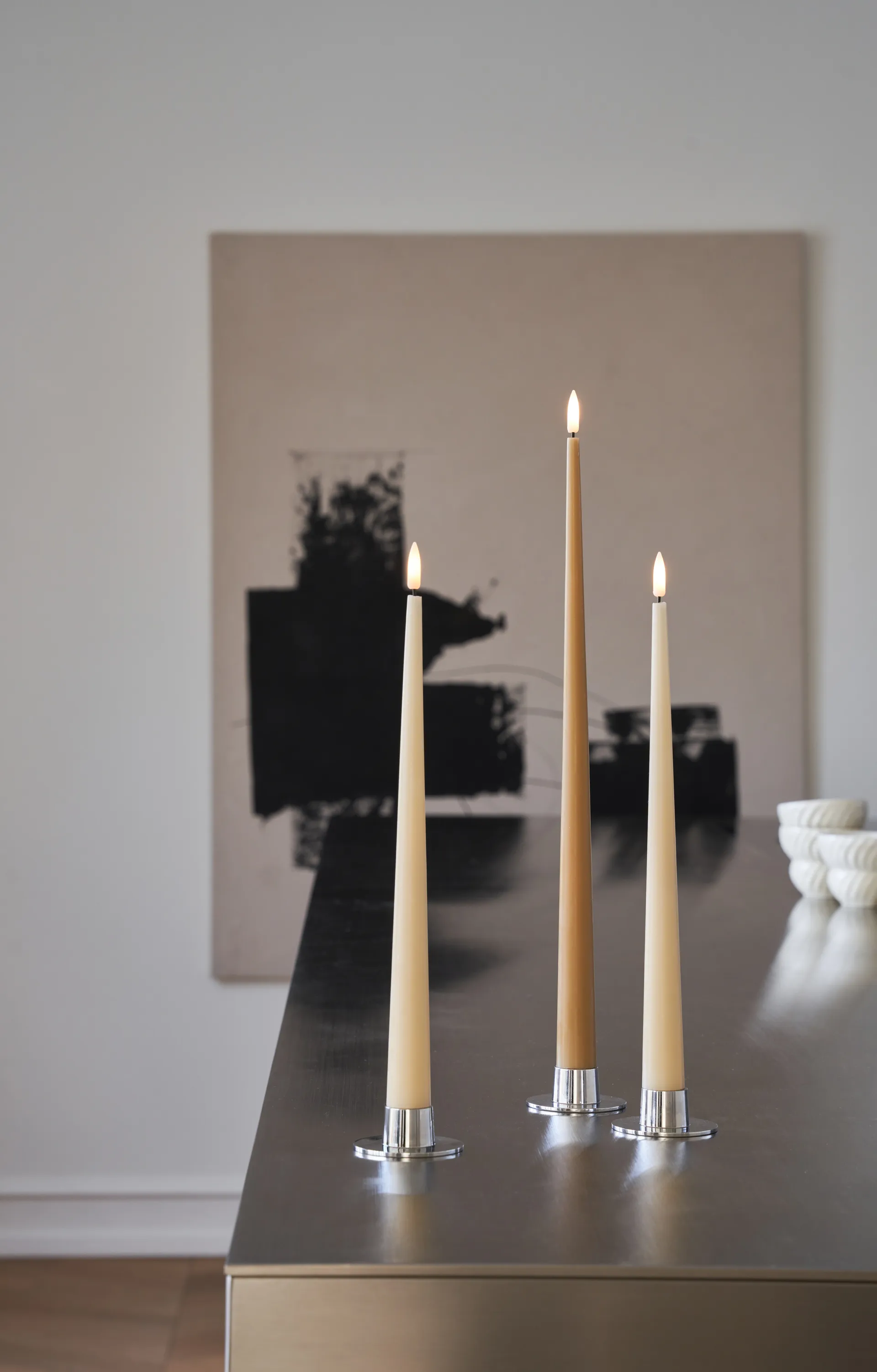 ester & erik kronelys LED 2-pk, 27 Almond butter, 40 cm ester & erik