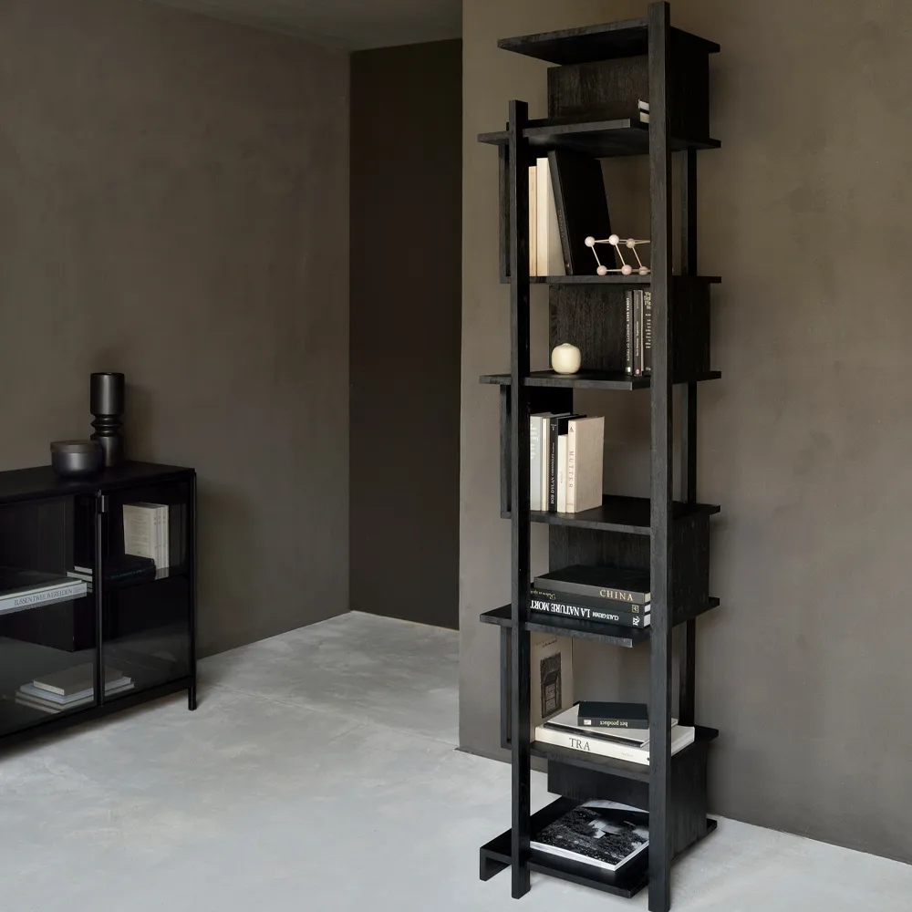 Abstract Column hylle, Svart teak 203 x 49 cm Ethnicraft