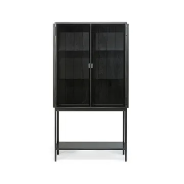 Anders High vitrineskap - Sort 2 glassdører-Metall - Ethnicraft