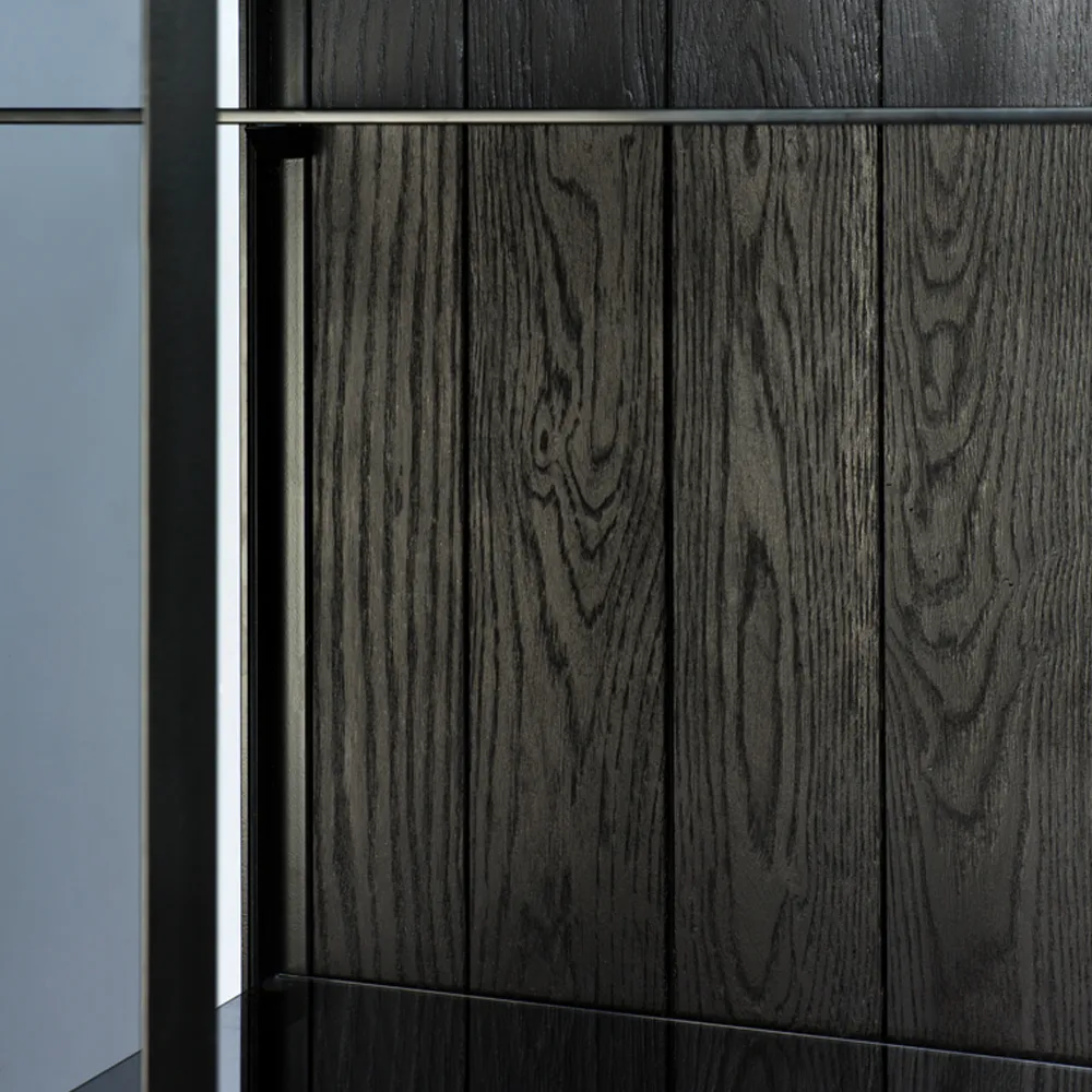 Anders sidebord, Sort 2 glassdører metall Ethnicraft