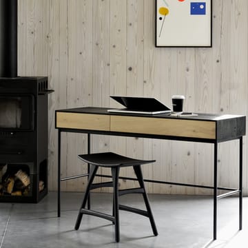 Blackbird skrivebord - Sort eik 2 skuffer-Sort stativ - Ethnicraft
