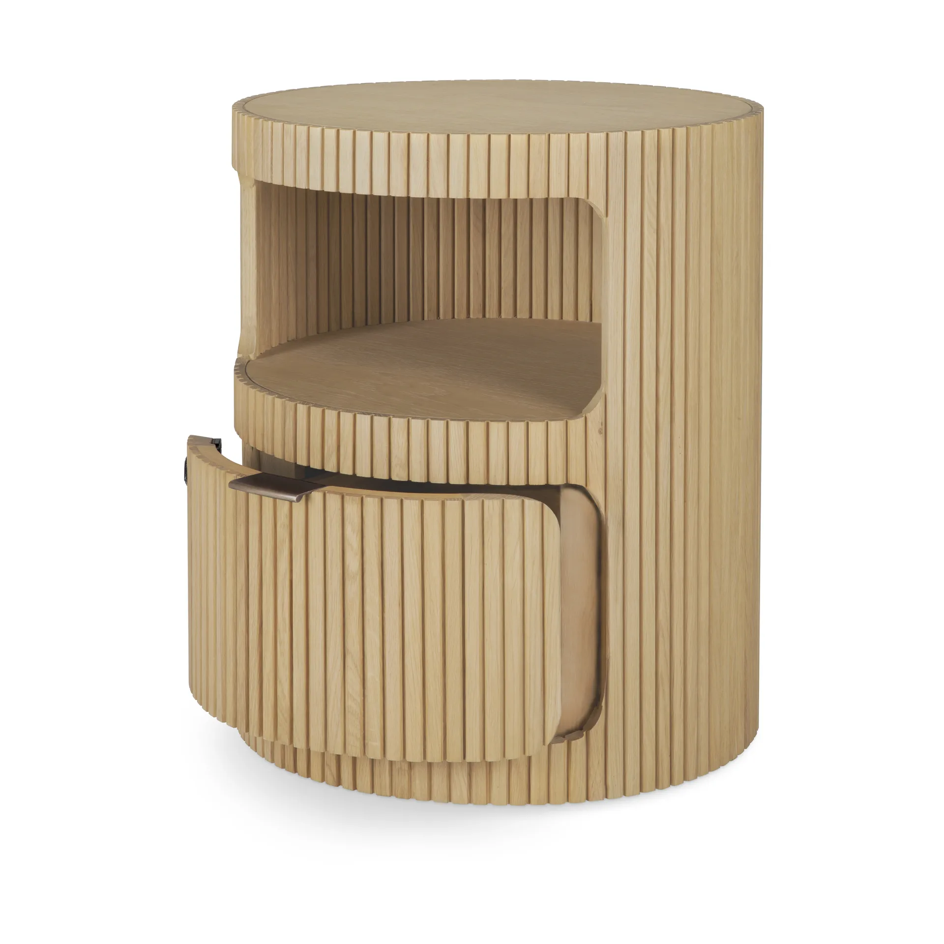 Boomerang kommode med nøkkellås, Eik, Ø45 cm Ethnicraft