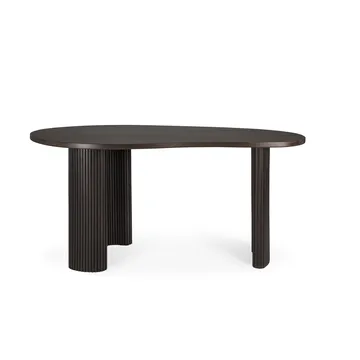 Boomerang skrivebord - Mørkebrunbeiset mahogny, 160x83x76 cm - Ethnicraft