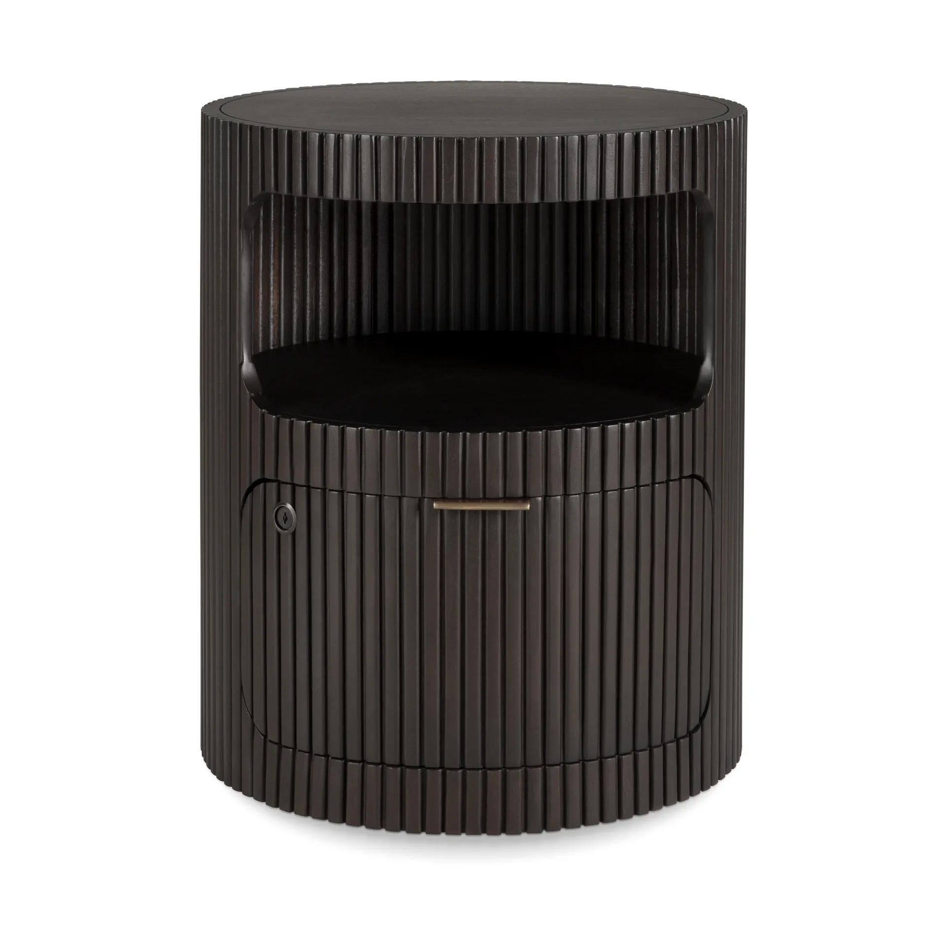 Boomerang skuffeseksjon, Dark brown mahogny, Ø45 cm Ethnicraft