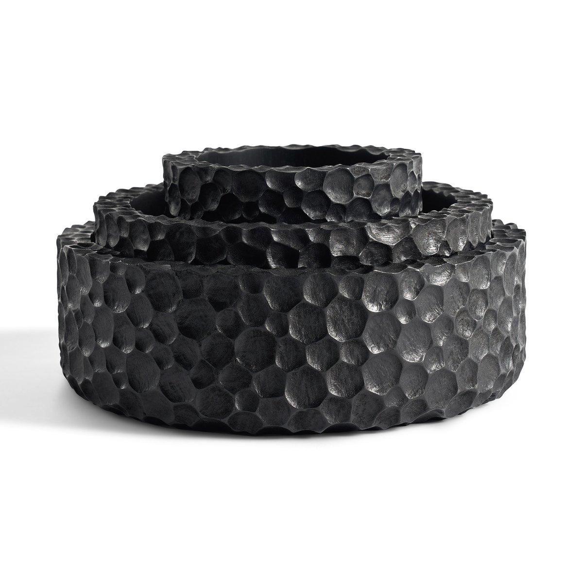 Ethnicraft Chopped bowls set med 3 Lakkert Mahogni