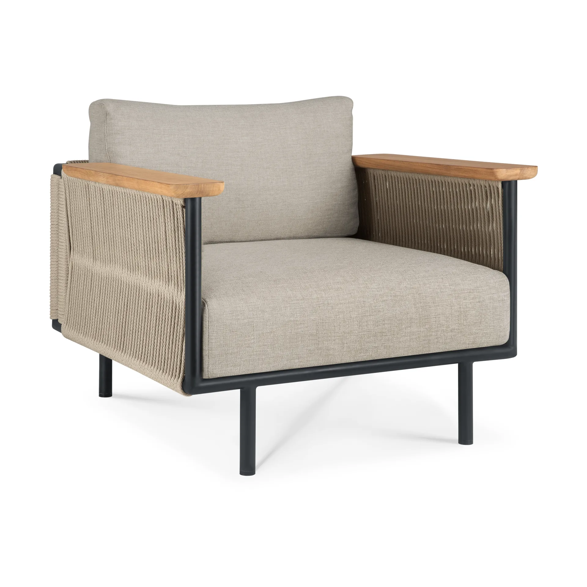 Corbey Outdoor lenestol med pute, Aluminium black-Oyster Ethnicraft