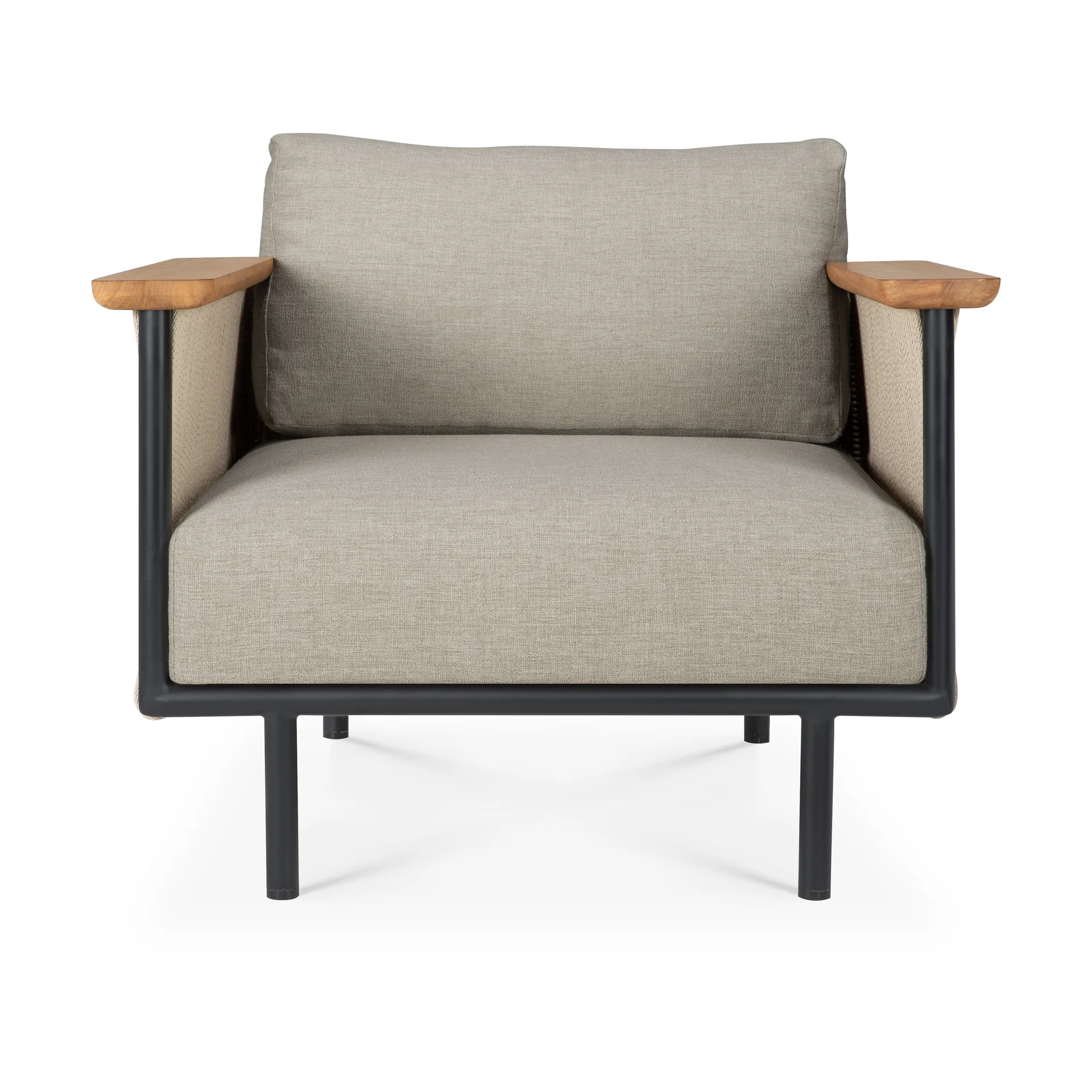 Corbey Outdoor lenestol med pute, Aluminium black-Oyster Ethnicraft