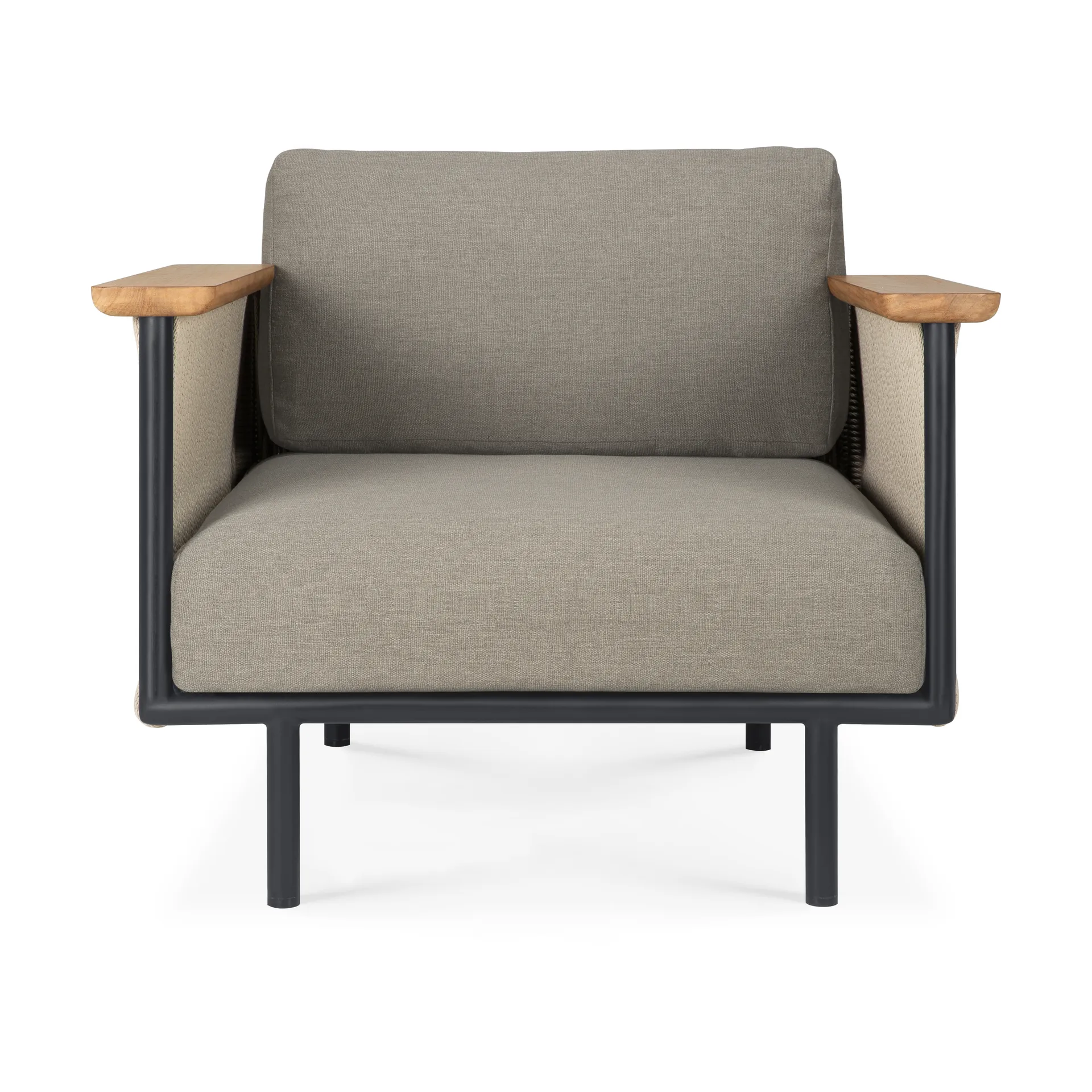 Corbey Outdoor lenestol med pute, Aluminium black-Silt Ethnicraft