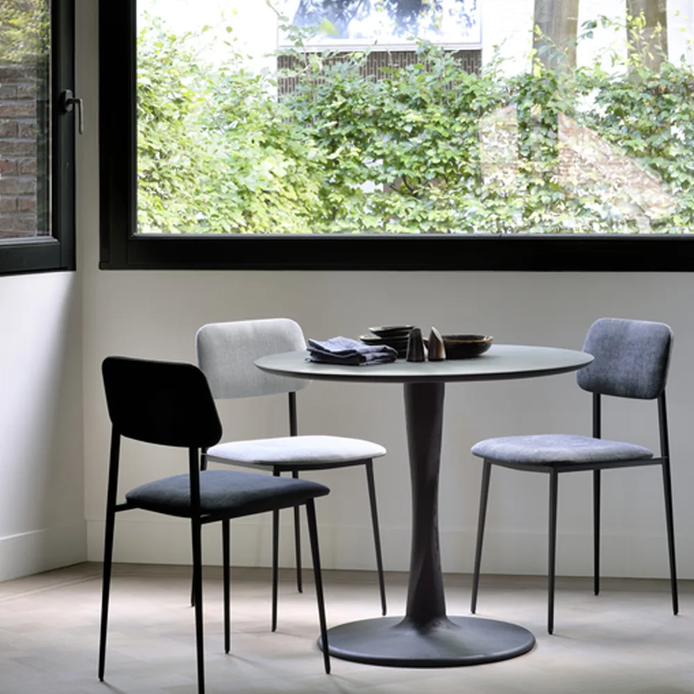 DC Dining stol, Light grey-Black metal Ethnicraft