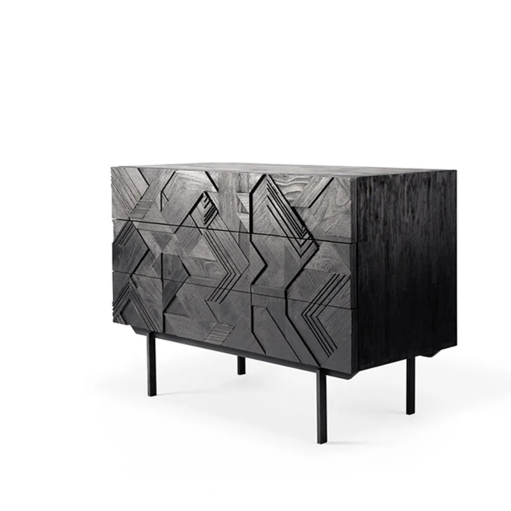 Graphic kommode 87 x 100 cm, Svart teak Ethnicraft