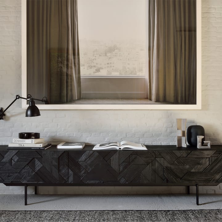 Graphic mediebenk, Svart 242 cm Ethnicraft