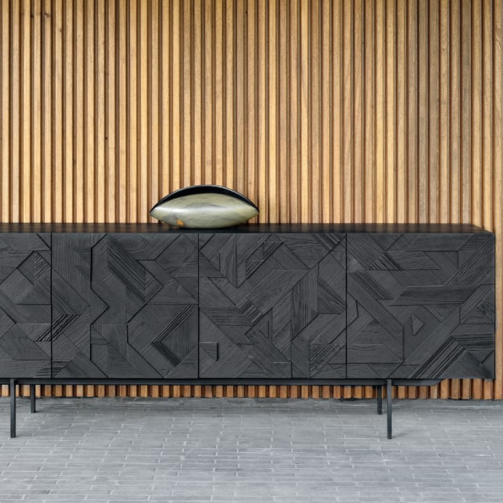 Graphic sidebord, Sort teak 3 dører Ethnicraft