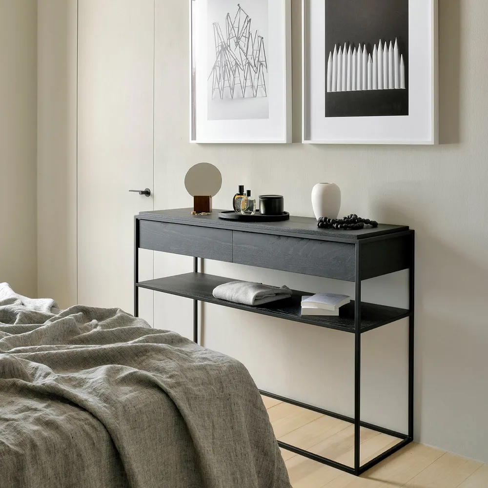 Monolit konsollbord 122 x 40 cm, Oak-Black Ethnicraft