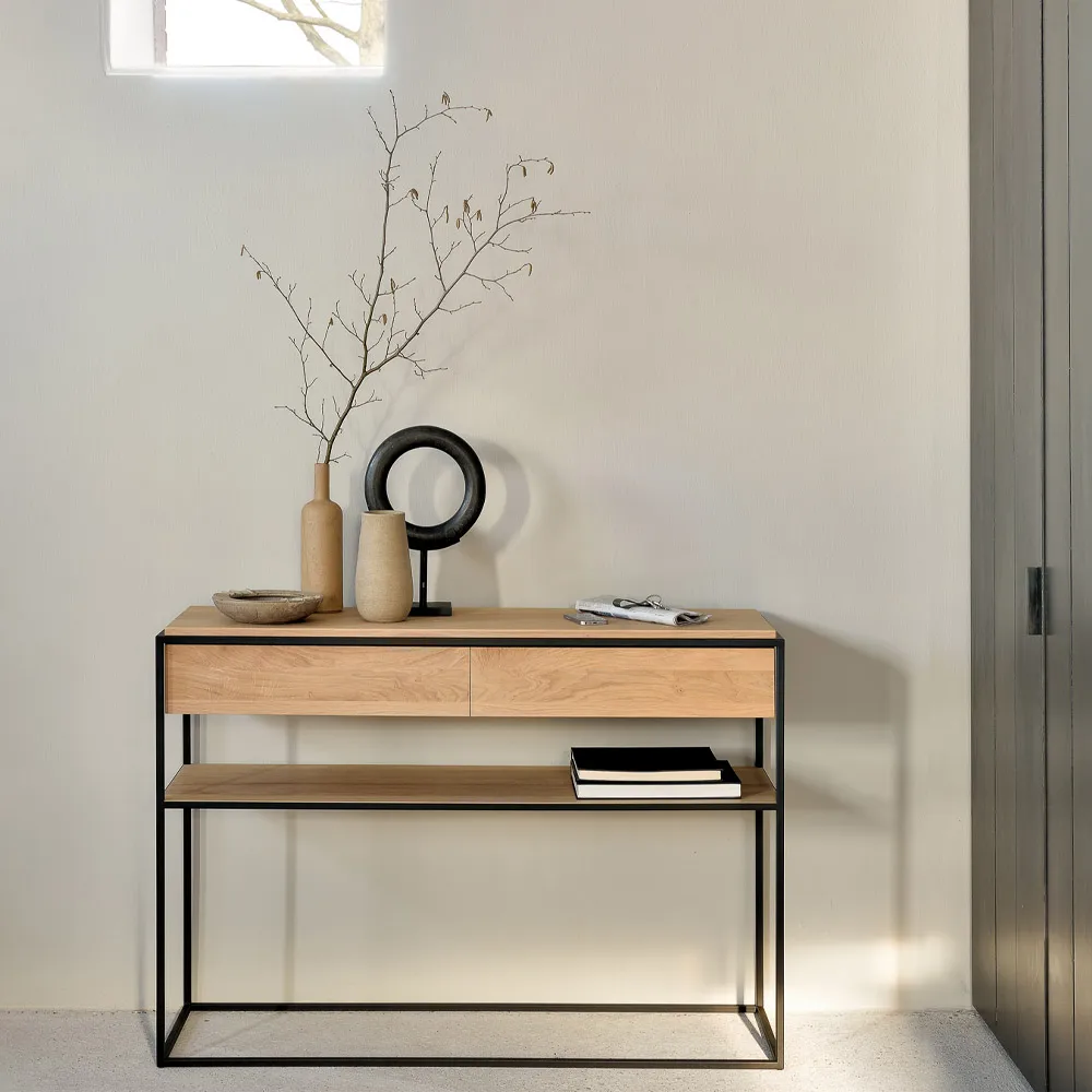 Monolit konsollbord 122 x 40 cm, Oak-Black Ethnicraft