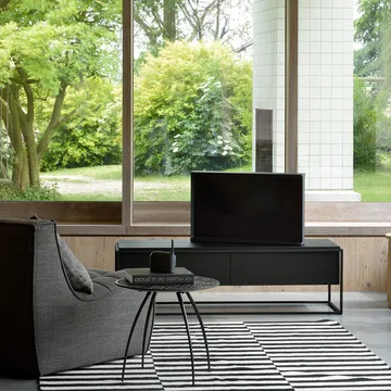 Monolit mediebenk 140 x 45 cm - Oak black-Black - Ethnicraft